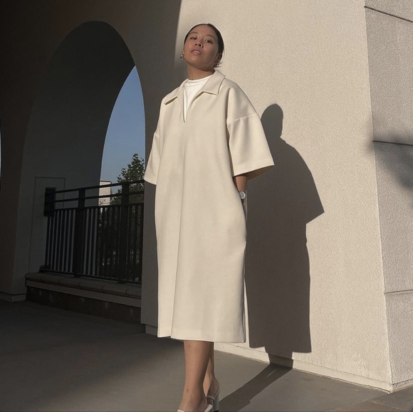 COS Dresses & Skirts - COS Cream Midi Shirt Dress